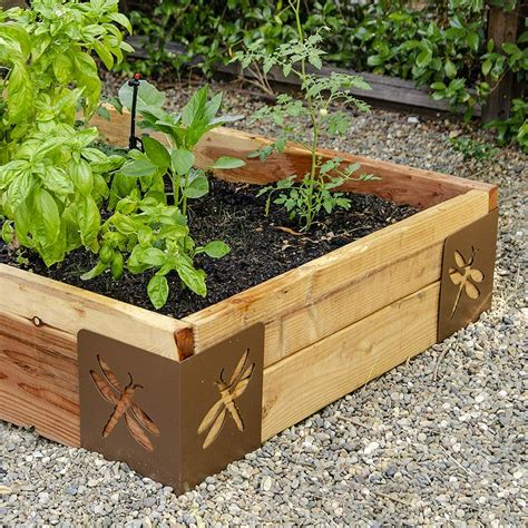 raised garden bed decorative corners